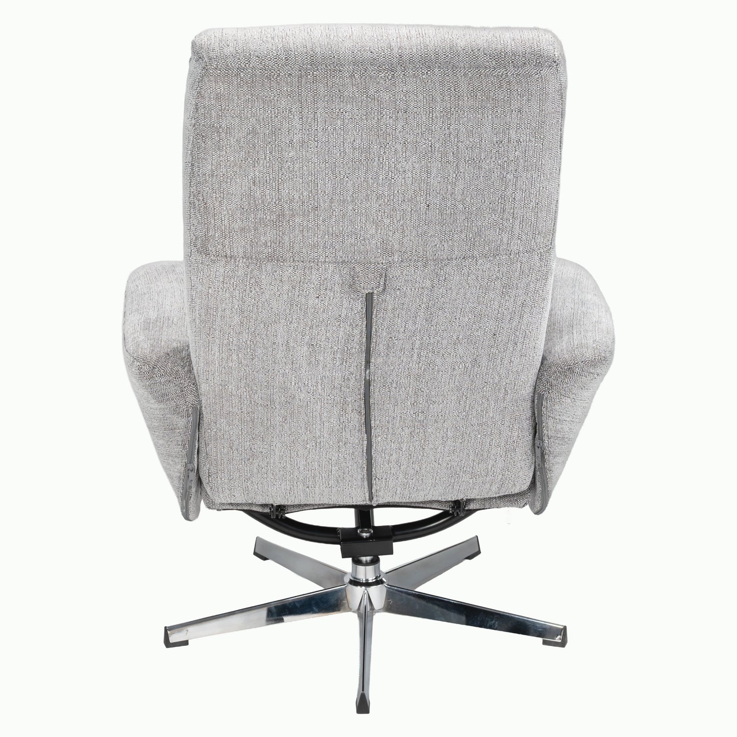 Light Grey Chenille Swivel Recliner Chair with Ottoman - Ergonomic