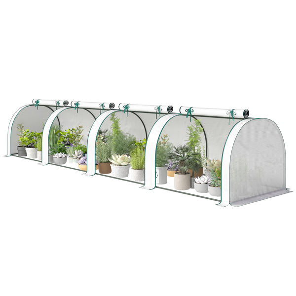 Garden Bed with Mini Greenhouse - Roll-Up Zipper Doors, UV Protection