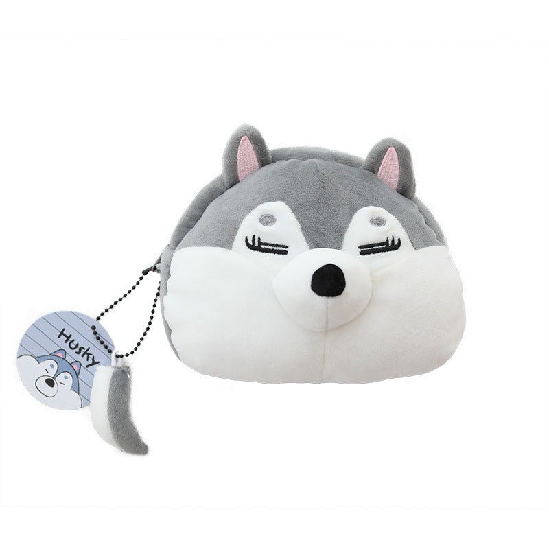 Cute Dog Pet Cosmetic Bag and Keychain Set - Shiba Inu Husky Dumpling Style