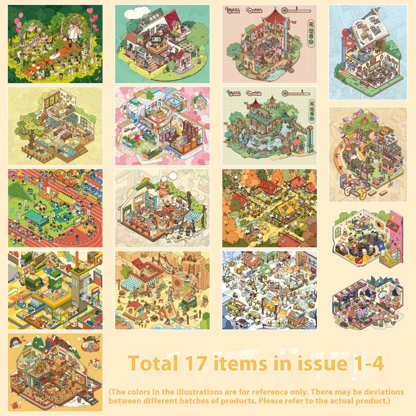 Large Cartoon Landscape Sticker Set for Home & Garden Decor