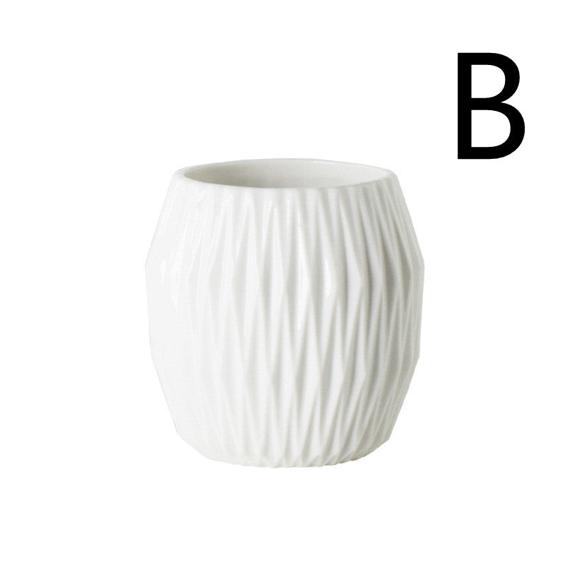 Ceramic Bathroom Mouthwash Cup Set with Embossed Hotel Style - Multiple Colors