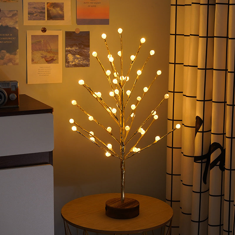 LED Crack Bead Tree Lights for Christmas Party Landscape Decor - Warm Light