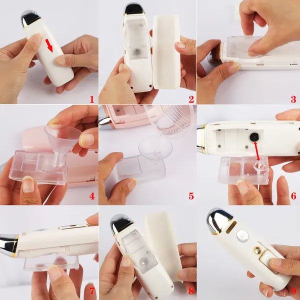 Portable Nano Facial Mister & Vibration Massager - White