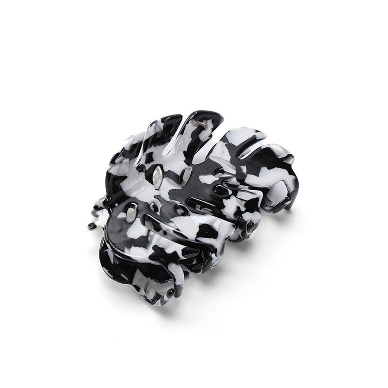 Elegant Leaf-Shaped Hair Clip for Back of Head