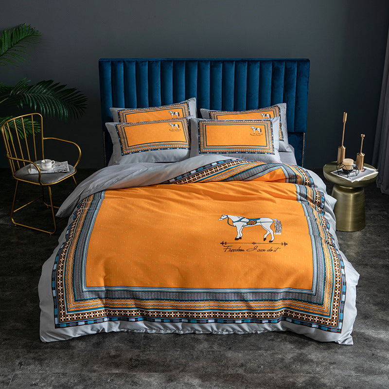 Large Four-Piece Bed Sheet Set - Soft, Skin-Friendly Bedding