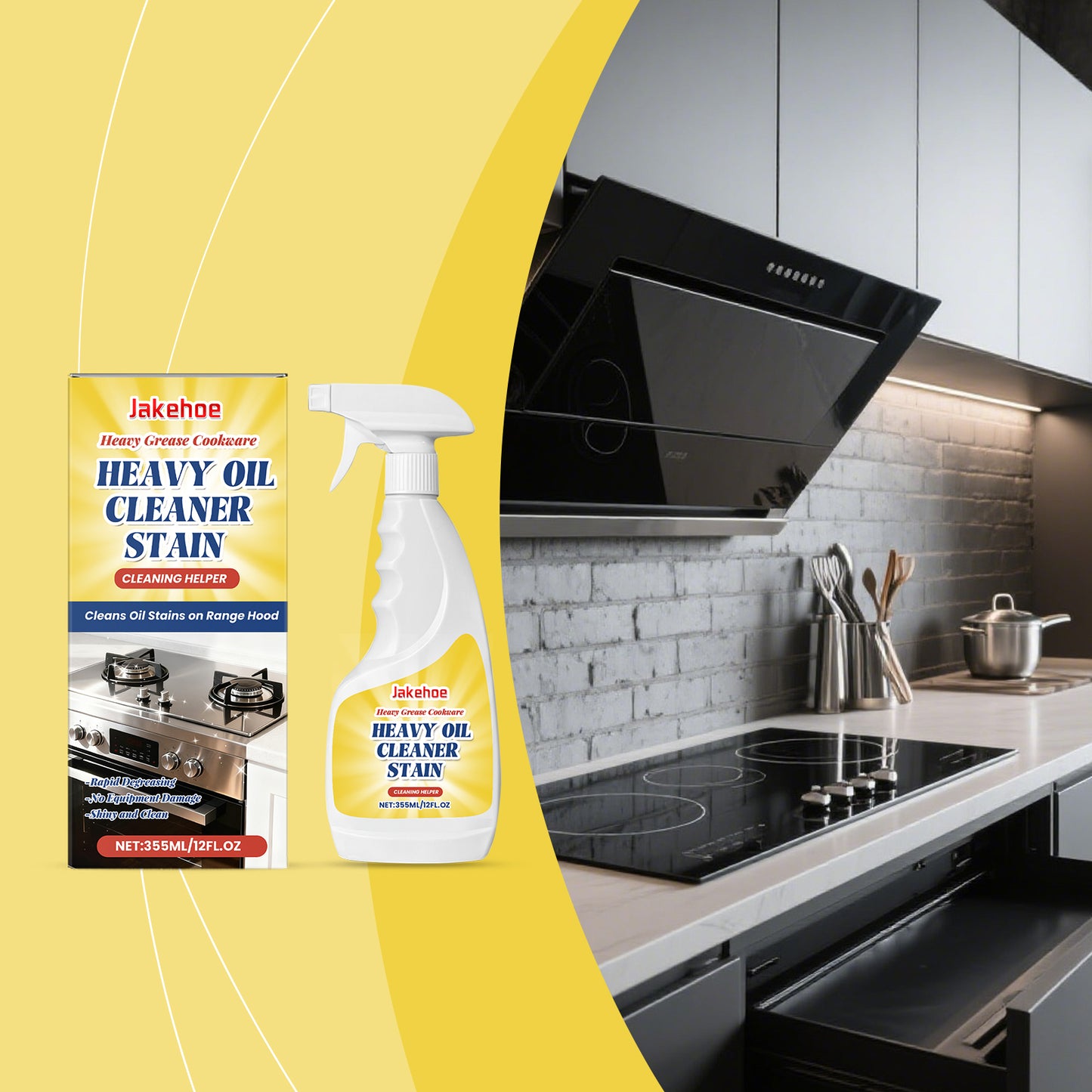 Heavy Oil Cleaning Agent - 355ml Kitchen Storage Cleaner