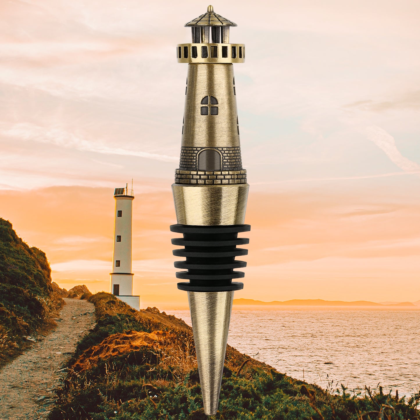 Creative Lighthouse Wine Stopper - Retro Zinc Alloy Wine Preserver