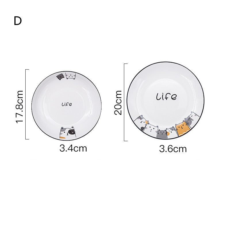 Ceramic Deep Plate Set for Kitchen & Dining - Nordic Style, 8-8.5 Inch