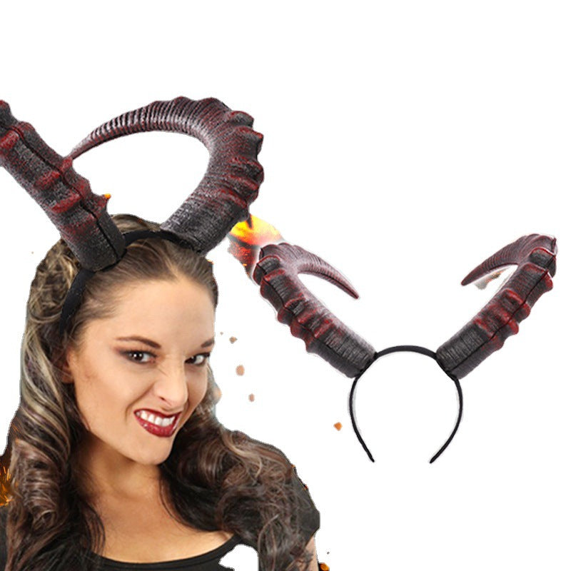 Devil Horns Headband Party Decoration Ghost Festival Accessory - Black, One Size