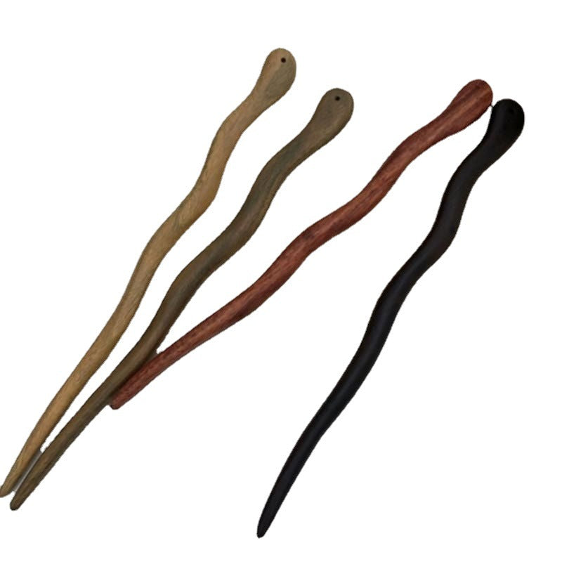 Elegant Sandalwood Hairpin for Updo Hairstyles - Wooden Hair Accessory