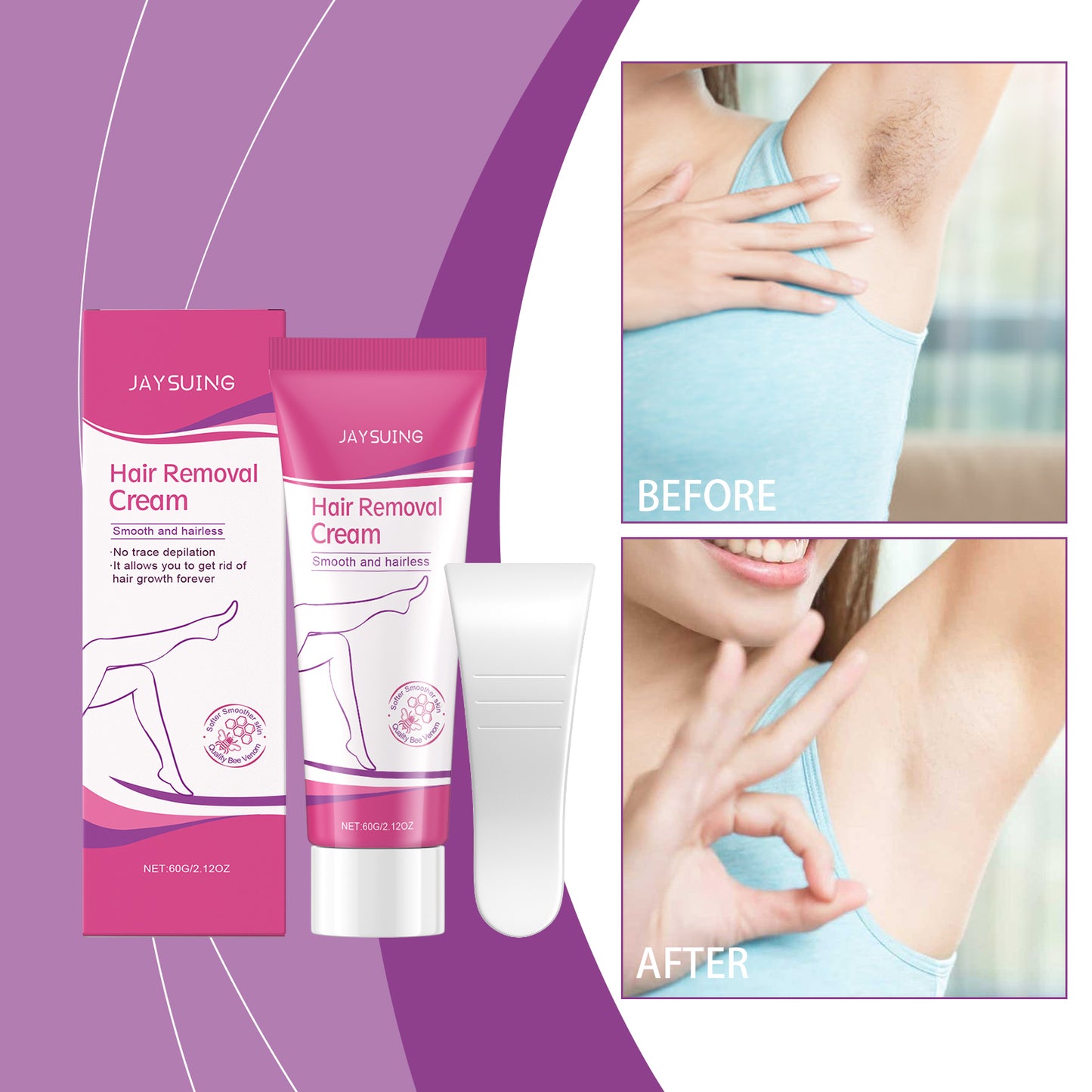 Gentle Hair Removal Cream for Sensitive Skin - 60g Body Care