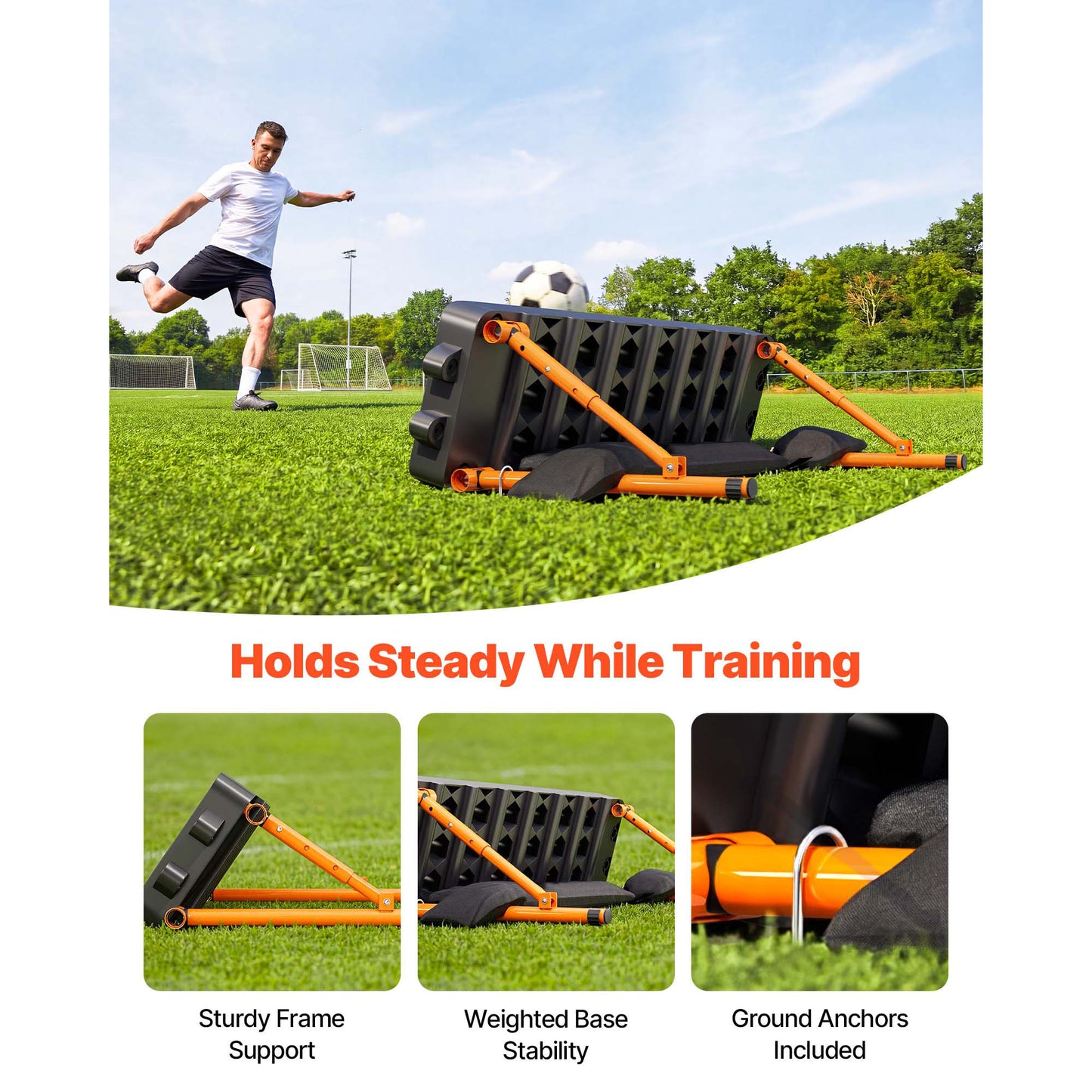 Portable Soccer Rebounder Board for Passing and Reaction Training - Adjustable Angles