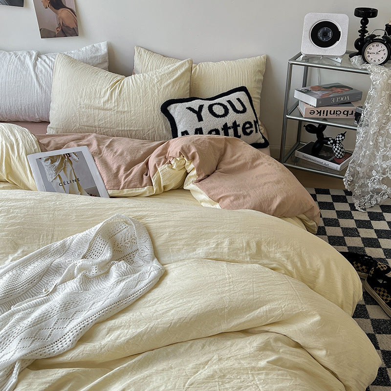 Super Soft Pleated Bed Sheet Quilt Cover Set - Multiple Sizes & Patterns