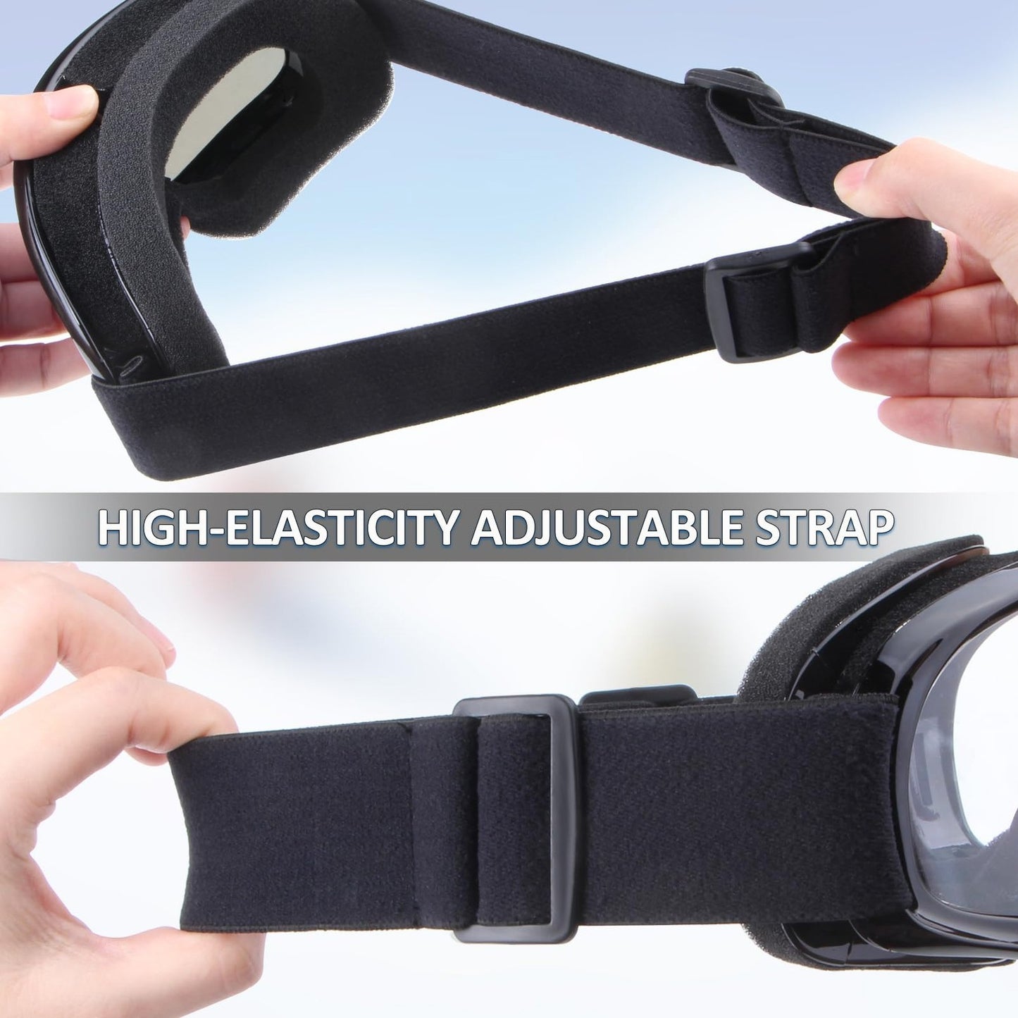 Motorcycle Goggles for Glasses - Anti-Fog, UV Protection, Shatterproof