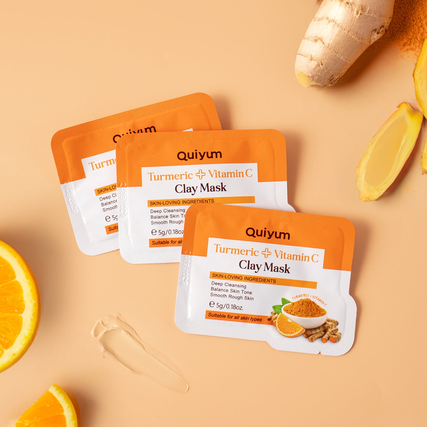 Turmeric Vitamin C Facial Mask - Hydrating & Moisturizing Skin Care, 5g
