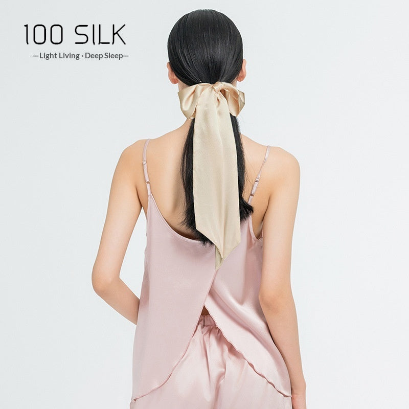 Elegant Silk Long Hairband Scarf for Women - Versatile Head Wrap