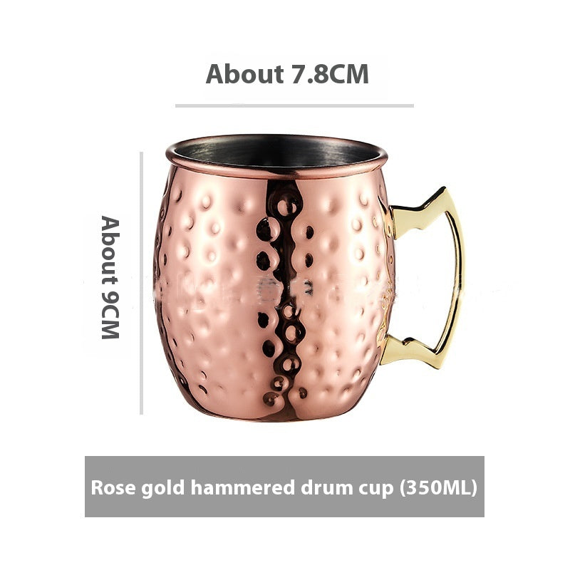 Stainless Steel Moscow Mule Cup Set - Copper Plated Drinkware for Bar & Home