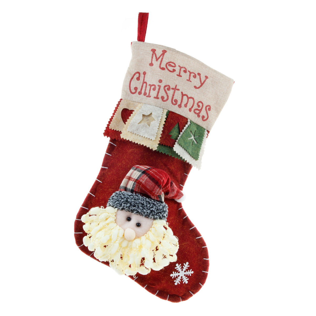 Festive Christmas Gift Bag Set - Santa, Snowman & Elk Styles, Cloth Material
