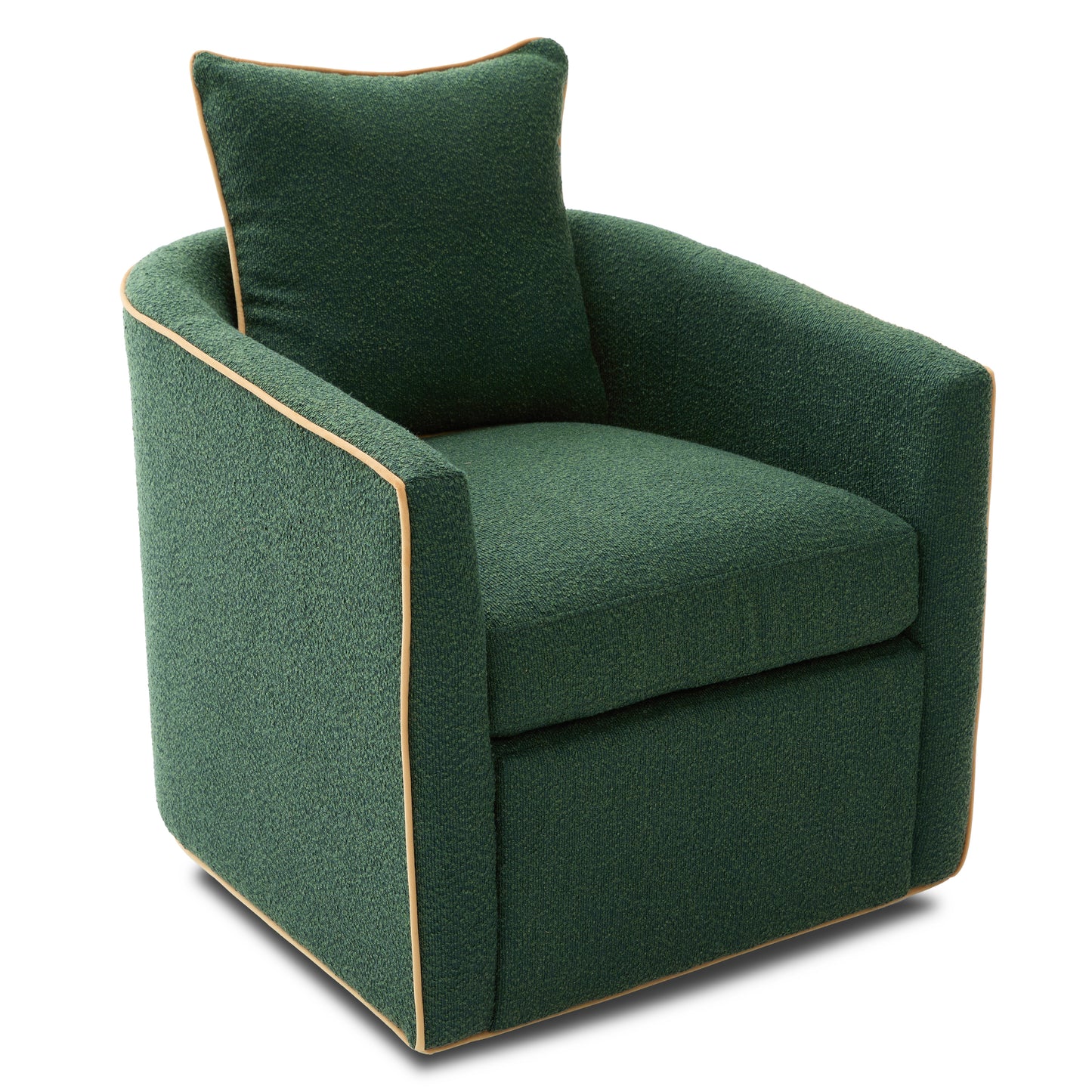 Swivel Accent Chair - Upholstered Barrel Sofa for Living Room - Green