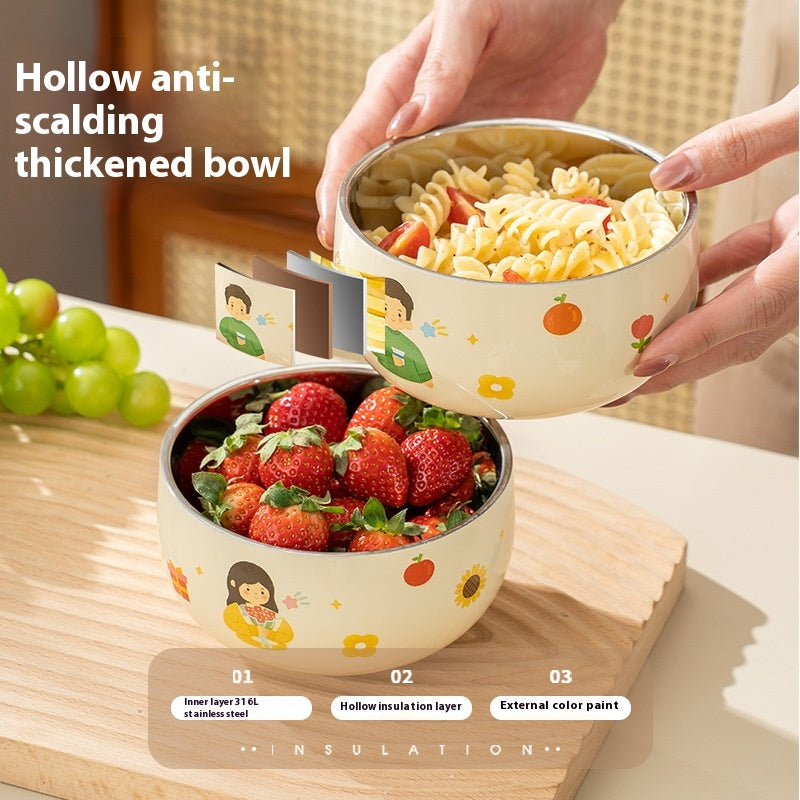 Children's Cartoon Stainless Steel Rice Bowl - Kids Dinnerware