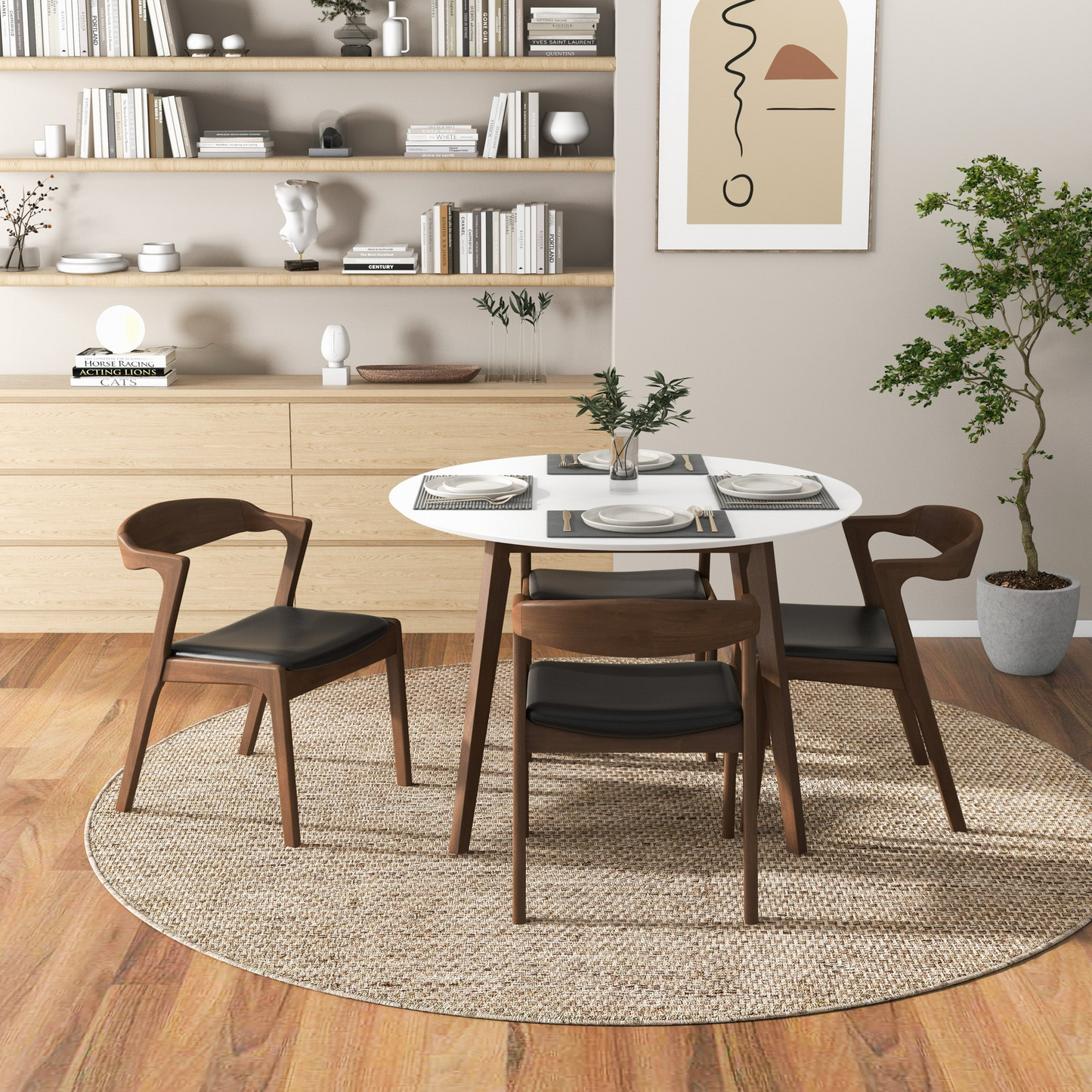 Alina Dining Table White And 4 Side Chairs