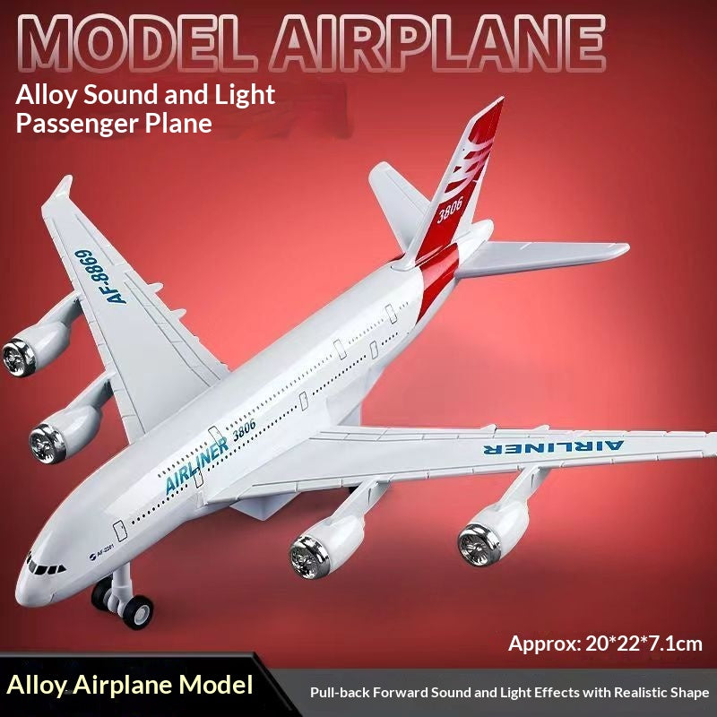 Children's Alloy Airplane Model with Lights and Sound - Flying Toy for Kids