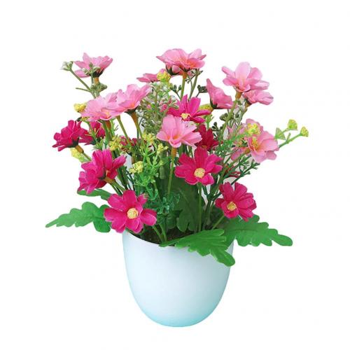 Resin Flower Pot with Simulation Flowers Home Decor Crafts Set