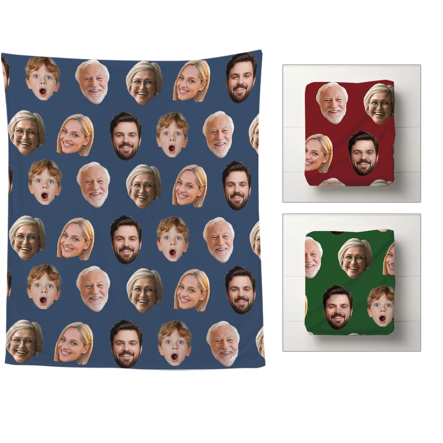 Personalized Flannel Blanket with Photos and Text - Customizable Sizes & Styles