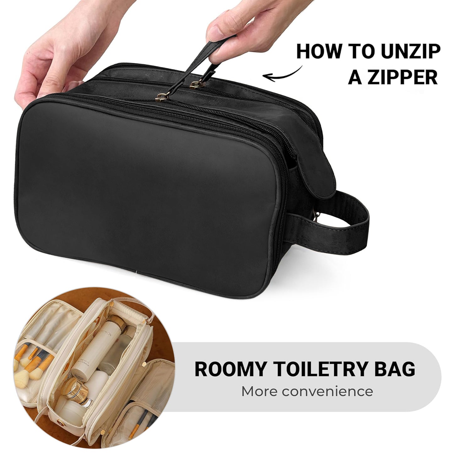 Travel Toiletry Bag For Women Men, Large Organizer Makeup Bag,
