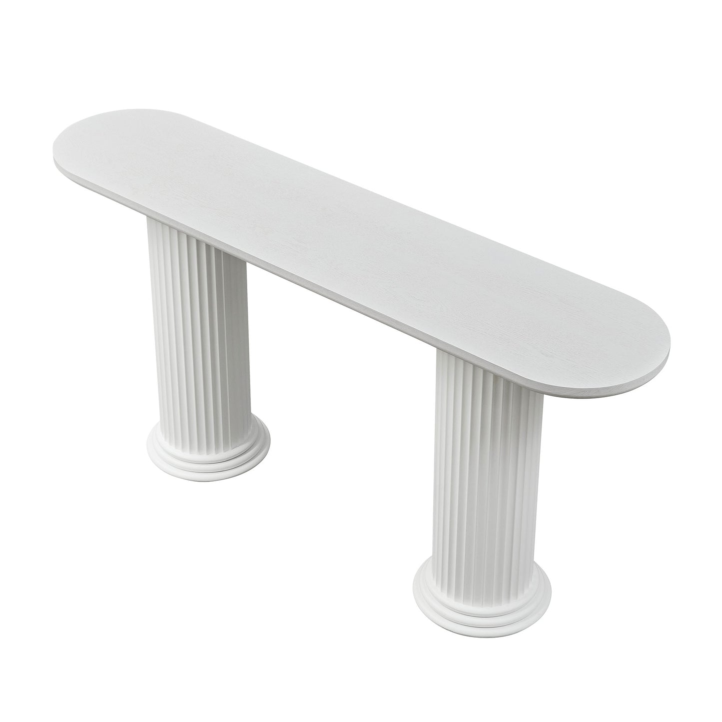 Modern White Console Table with Roman-Style Legs - 62.99 Inch