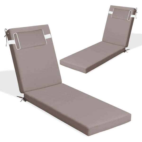 Waterproof Outdoor Chaise Lounge Cushion - 72x21x3 In.