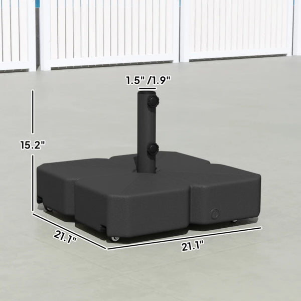Outdoor Umbrella Base with Wheels - Fits 1.5" & 1.89" Poles