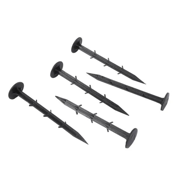 50-Pack 4.5-Inch Plastic Lawn Spikes for Turf and Groundsheet Fixing