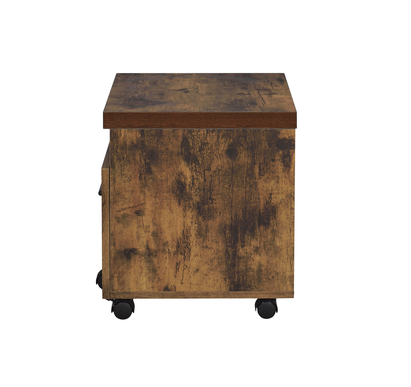 Bob Weathered Oak & Black Finish File Cabinet with Drawer