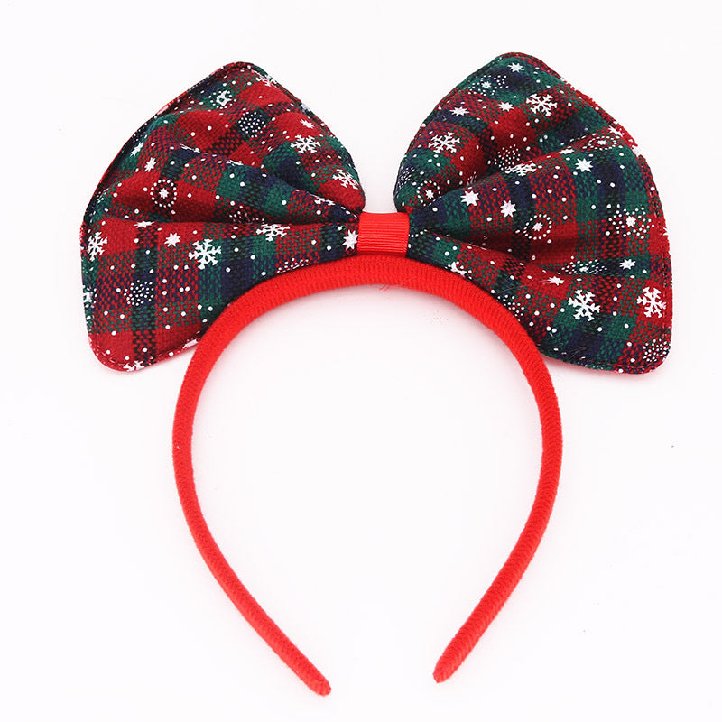 Children's Plaid Knot Headband - Red, Green & Dark Green Variants