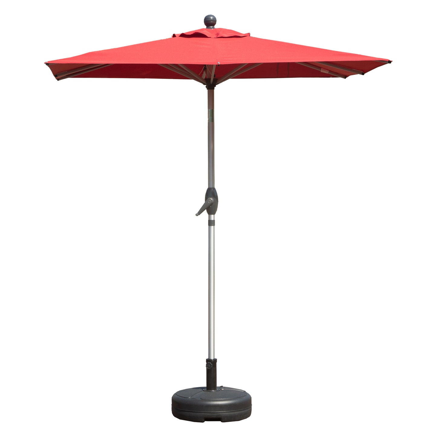 Rectangle Patio Umbrella With Crank Lift And Tilt Function, Brick Red