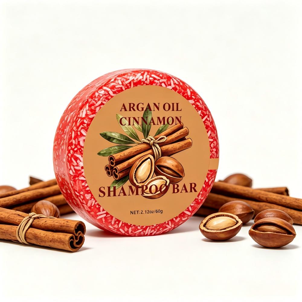 Glycerin Cinnamon Shampoo Bar - 60g Natural Hair Care for Sensitive Scalp