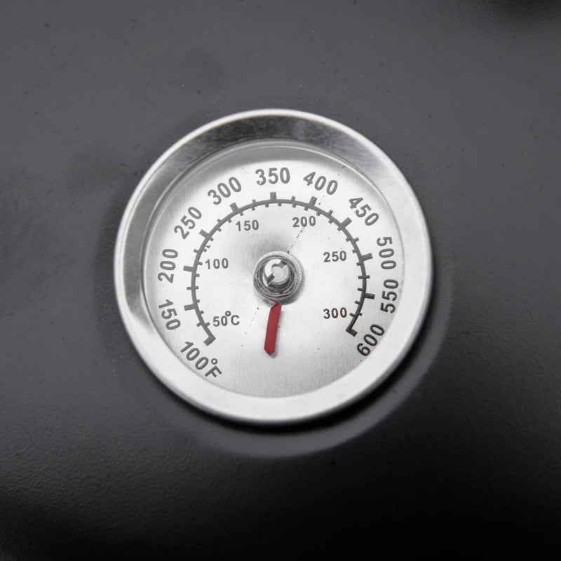 3-in-1 Vertical Charcoal BBQ Smoker Grill with Thermometer