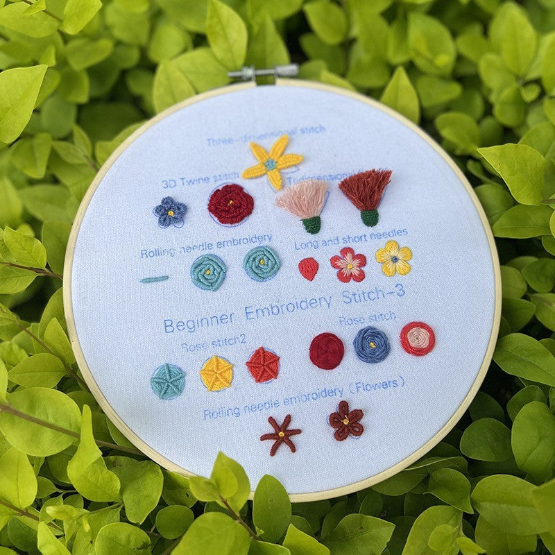 Embroidery Sewing Kit for Beginners - Cotton Cloth & Bamboo Frame