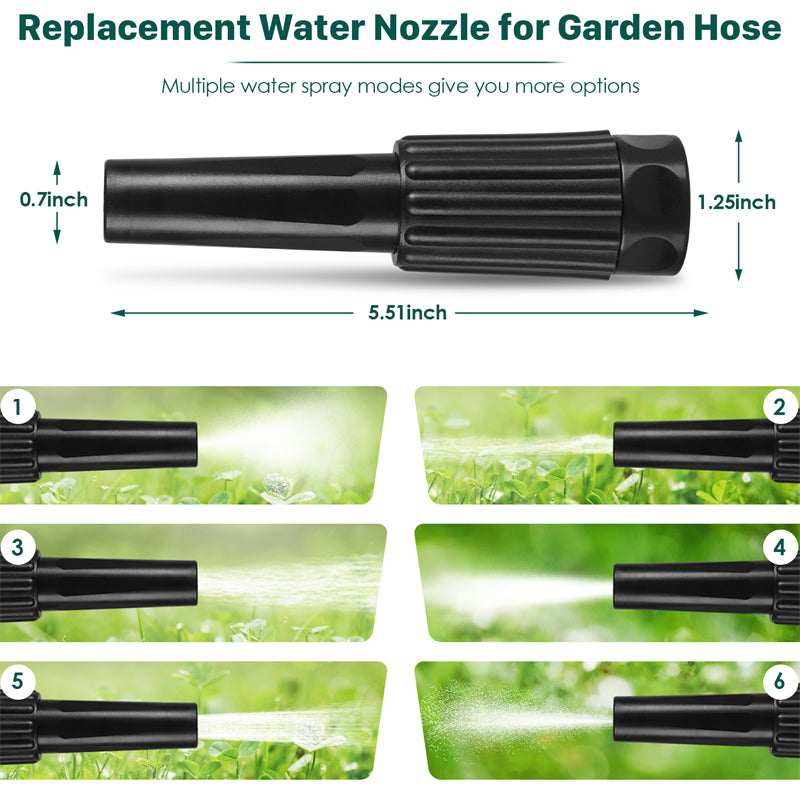 Heavy Duty Stainless Steel Garden Hose 100ft with 10 Spray Patterns & Nozzles