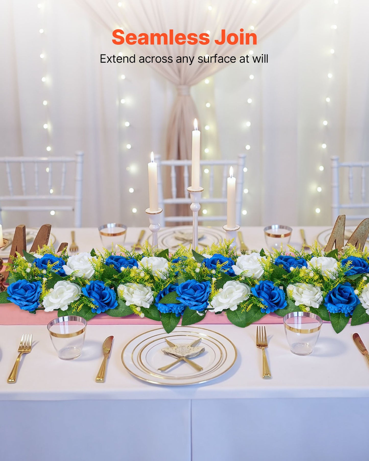 Blue and White Flower Balls for Wedding Centerpieces - 10PCS Faux Flower Arrangements