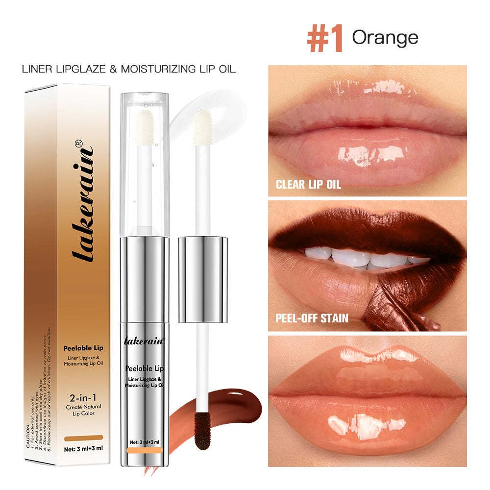 2-in-1 Moisturizing Peel-Off Lip Gloss Set - Long-Lasting & Easy to Apply