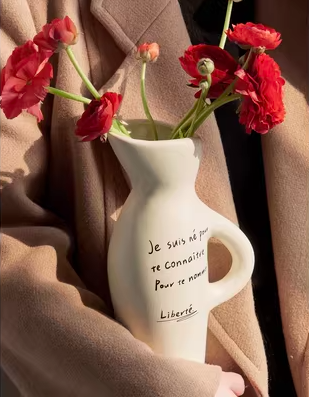 Ceramic Vase French Poetry Milk White Small Home Decor Pot