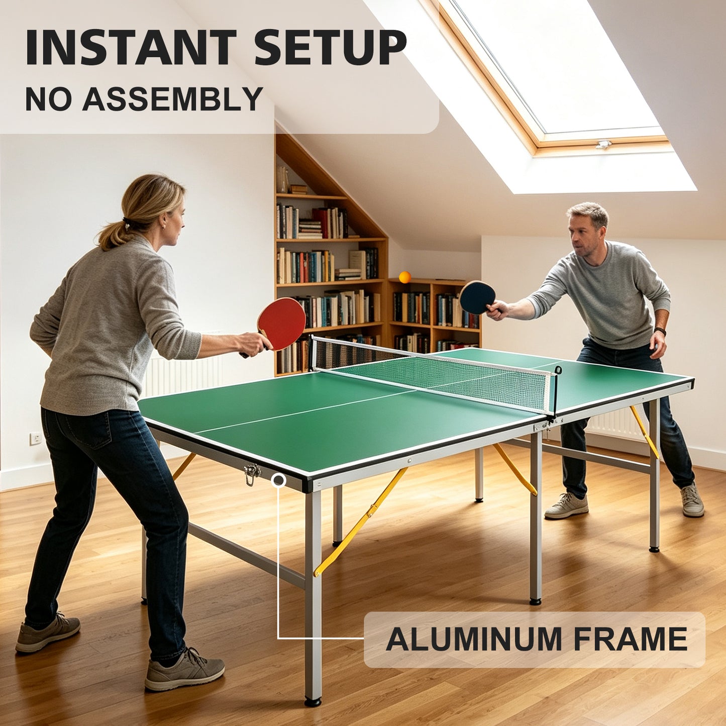 6FT Foldable Table Tennis Table Set - Green with Net, Paddles & Balls