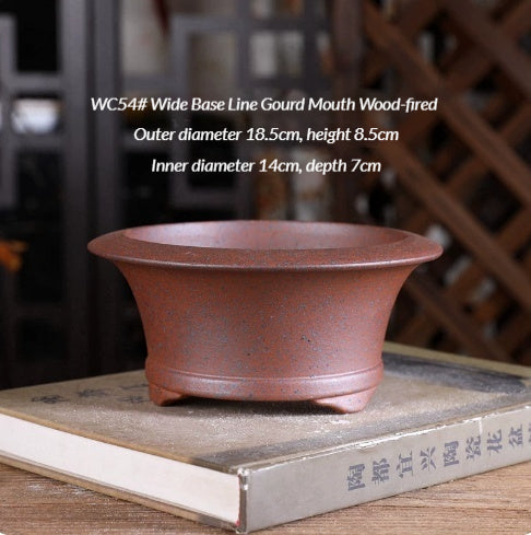 Wood-Fired Bonsai Pot with Yixing Clay Options - Garden & Indoor Plant Container