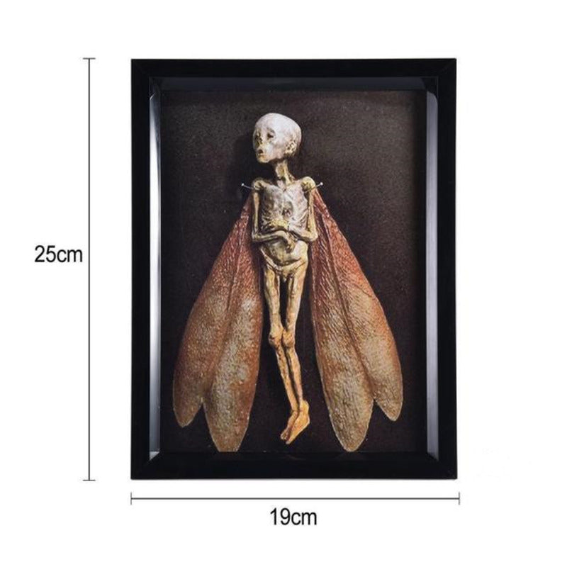 Halloween Shadow Box Decor with Dead Fairy Scene Wooden Ornament Black