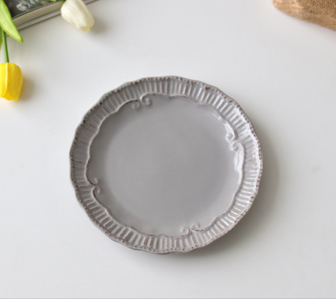 Ceramic Dinner Plate - Round Porcelain Tableware for Kitchen & Dining - Multiple Styles