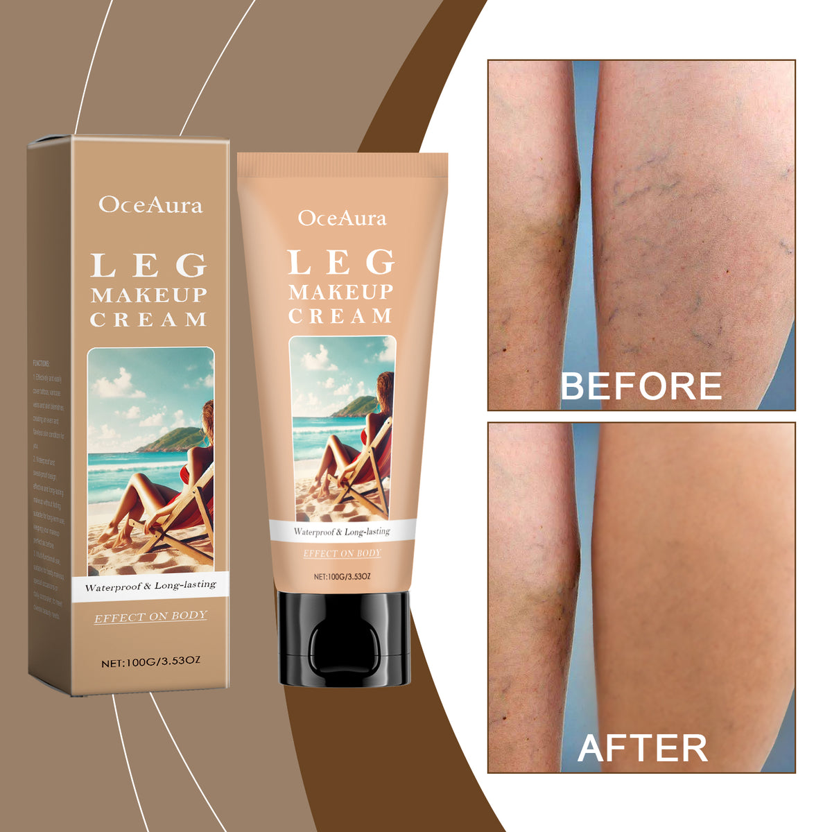Darkening Foundation Cream for Body Skin Toning and Concealing 100g