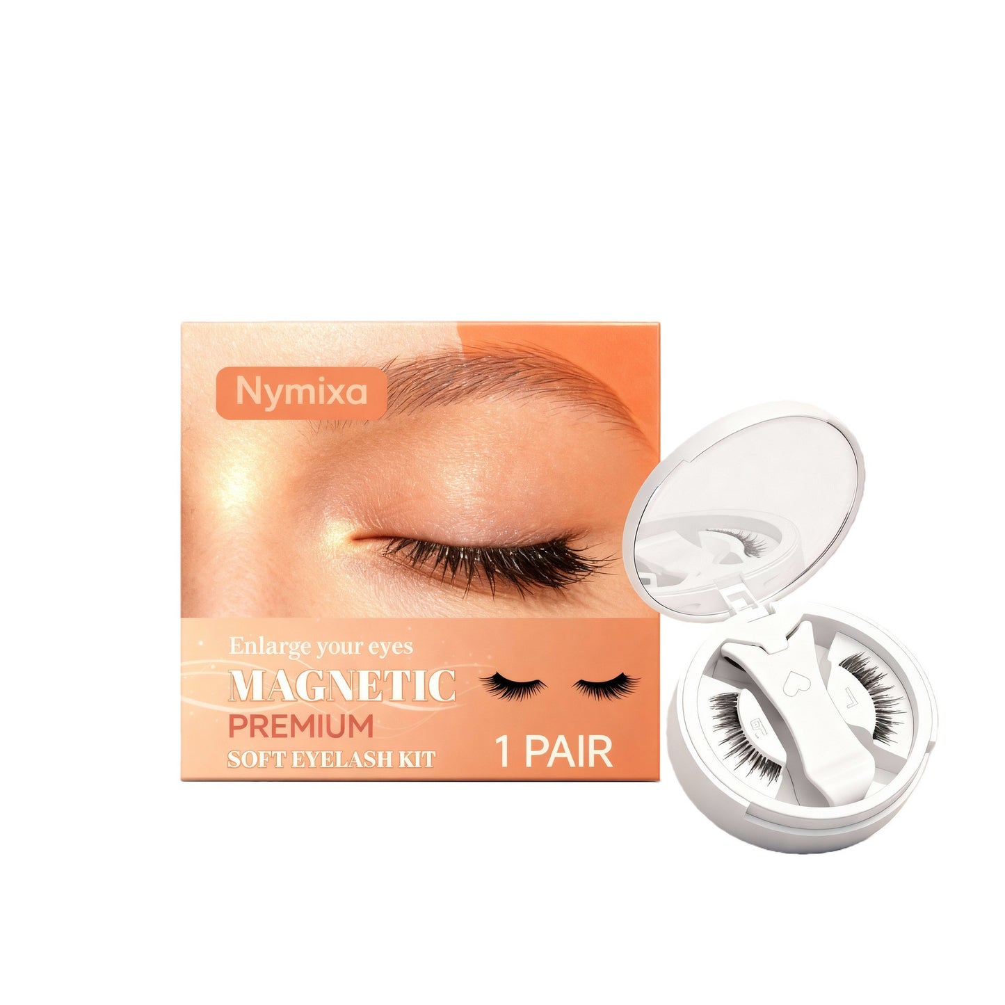Magnetic False Eyelash Set - 1 Pair, Natural Look, Reusable Makeup