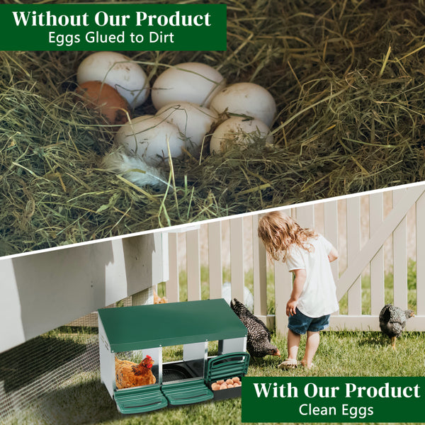 3-Compartment Chicken Feeding Trough - Poultry Water & Feed Dispenser
